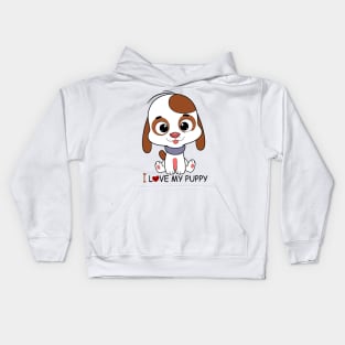 i love my puppy Kids Hoodie